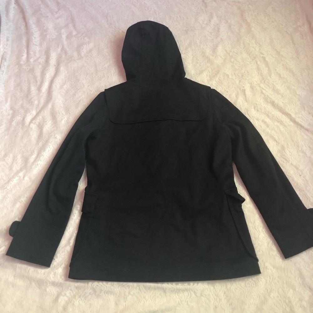 Gap Toggle Front Hooded Black Coat - image 8